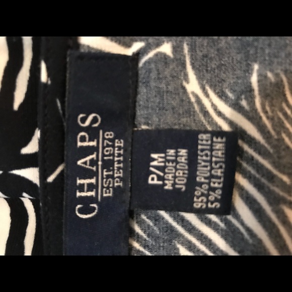 Chaps black & white stretch top. Size P/M - Picture 5 of 5